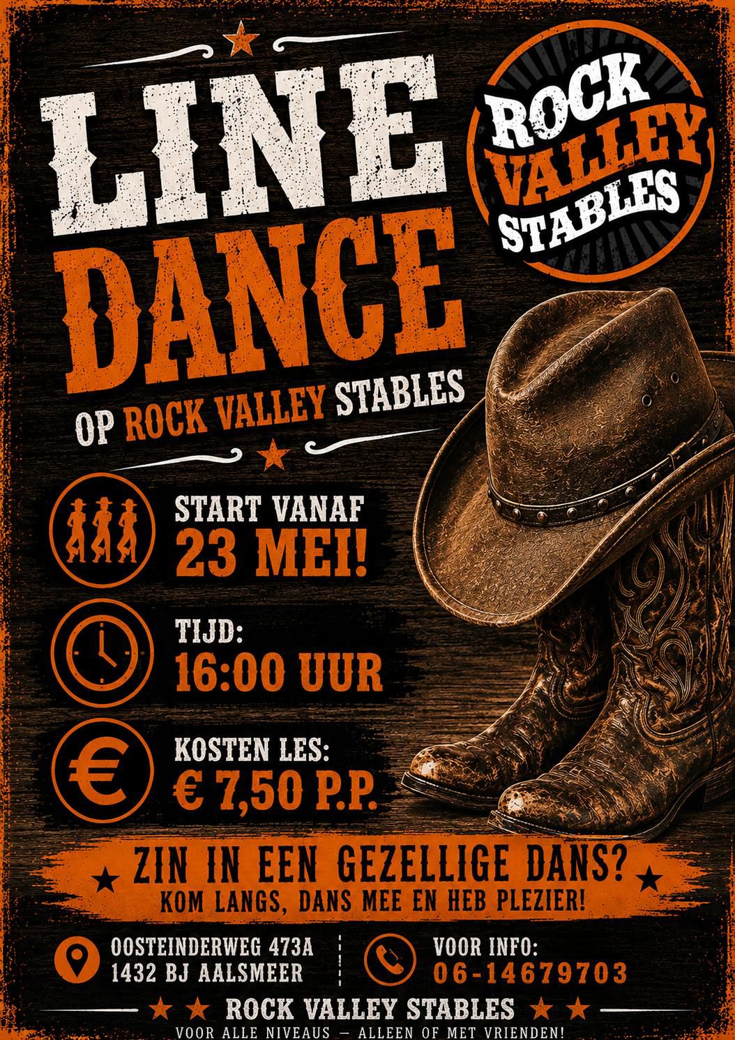Elke zaterdag Linedance classes bij RVS!