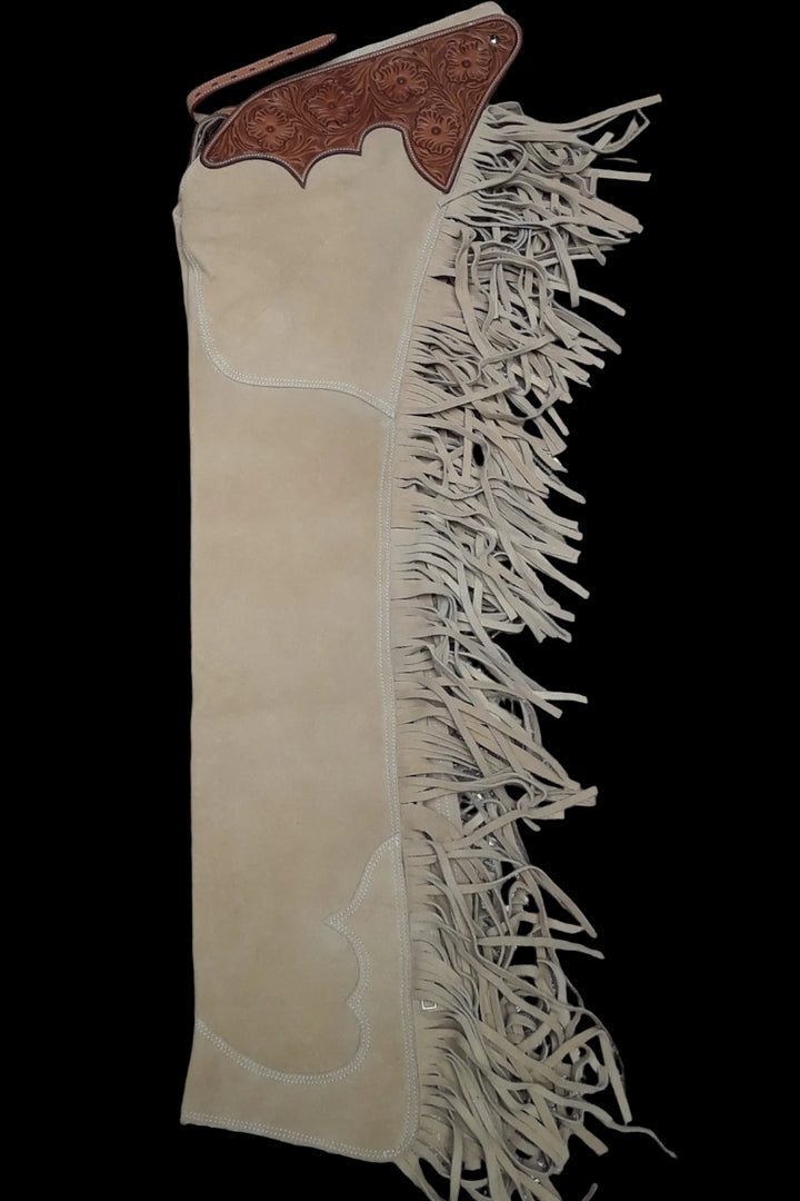 Beige chaps met baby basket- of bloementooling