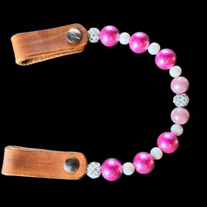 One ear beads / pink pearl